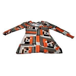 Aryeh Anthropologie Sweater Dress L Geo Abstract Long Sleeve Mini Boho Chic